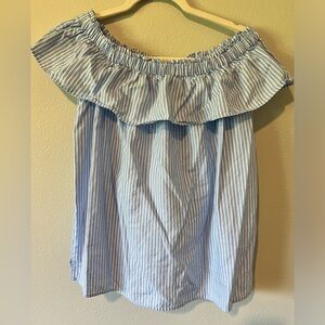 LOFT summery off shoulder striped top size medium